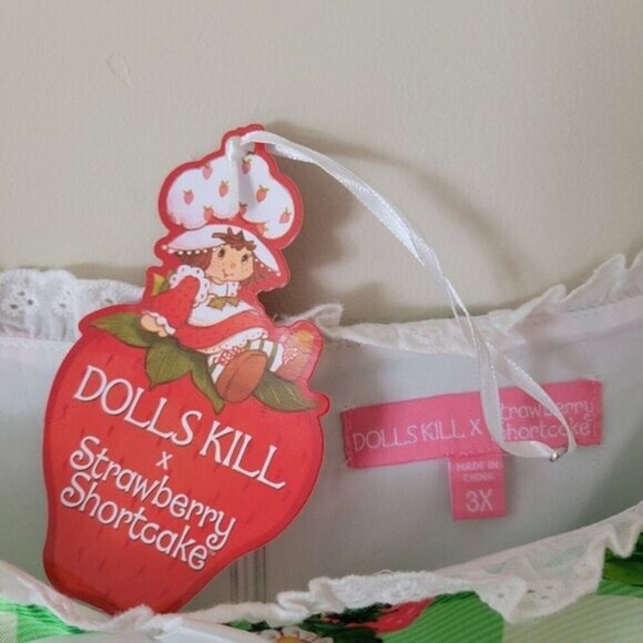 NWT Dolls Kill x Strawberry Shortcake Zing In Spring Mini Dress Gingham Size 3X - Picture 7 of 8